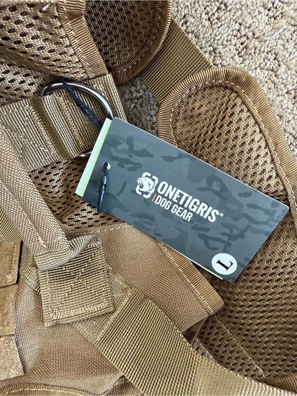 OneTigris Tactical Dog Harness in Coyote Brown - Picture 4 of 5